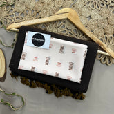 Brown Handloom Khadi Cotton Saree With Off White Print Blouse